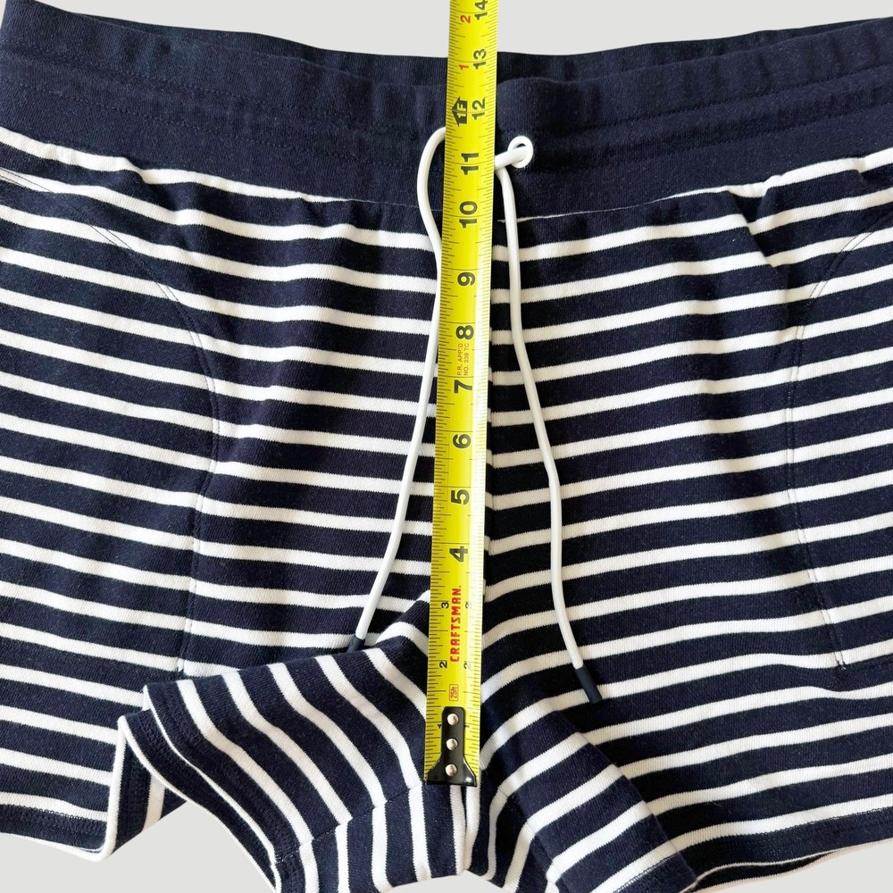 T by‎ Talbots Navy White Striped Cotton Knit Lounge Shorts XL Nautical Pockets - Picture 6 of 9